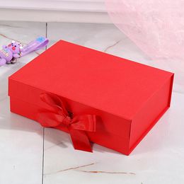 Gift Wrap Luxury Box With Changeable Ribbon And Magnetic Closure For Packaging Foldable Sturdy Storage