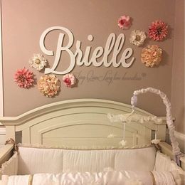 Decorative Objects Figurines Personalised Wooden Name Sign Large size Letters Baby Name Plaque PAINTED nursery name nursery decor wall art 230810