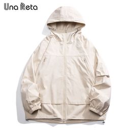 Mens Jackets Una Reta Oversized Hooded Jacket Autumn Harajuku Men Clothing Streetwear Hip Hop Waterproof Hiking Couple Windbreaker Coat 230810