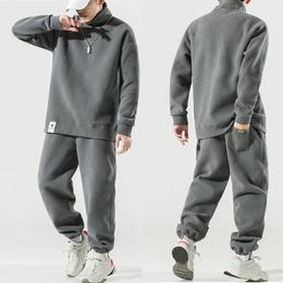 Mens Tracksuits Fashion Clothing Trends Warm Casual Tracksuit Men Sweatsuits and Pants 2 Piece Sets Comfort Fleece Joggers Set Ropa 230811