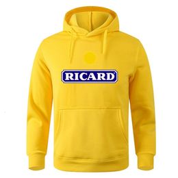 Men's Hoodies Sweatshirts Men Women Ricard Hoodie Sportswear Couple Sweatshirt Streetwear Clothes Fashion Street boys girls Pullover Long Sleeve 230810