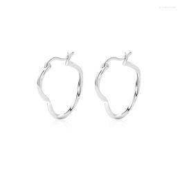 Hoop Earrings Real 925 Sterling Silver Irregular Twisted Geometric Hollow Heart Earring Hypoallergenic Jewellery