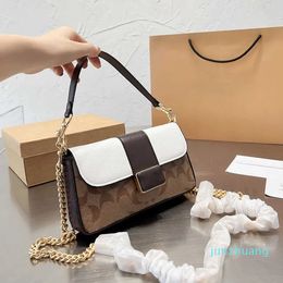 Designer -Shoulder Bag Vintage Messenger Bag Women Designer Pattern Crossbody Bags Chain Brown Leather Handbag Purse