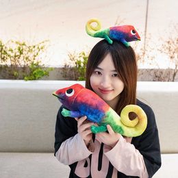 Stuffed Plush Animals 18/25cm Cute Chameleon Plush Tricky Toys Blind Game Props Home Ornament Party