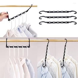 Hangers 1pcs Five-Hole Hanger Multifunction Plastic Clothes Rack Non-Slip Drying Home Travel Folding Convenient Storage
