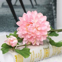 Decorative Flowers Single 1 Flower Bud Dahlia Wedding Party Home Decoration Simulation Shooting Props