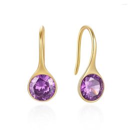 Dangle Earrings CANNER Purple Zircon Earring For Women 925 Sterling Silver Drop Luxury Large 2023 Trend Jewellery Gift Wedding Party