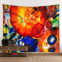Tapestries Customizable Fantasy Landscape Tapestry Wall Hanging Jellyfish Home Decor Kawaii Room Art Wall Decor