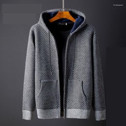 Men's Sweaters Arrival Autumn Winter Men Coat Fashion Loose Casual Cardigan Hooded Computer Knitted Thick Size M L XL 2XL 3XL