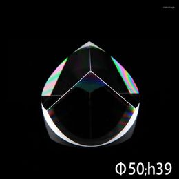 Optical Glass Quartz Pyramid Prism 50mmx39mm Physics Refractor Light Spectrum Experiment Instruments