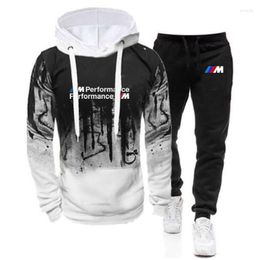 Men's Tracksuits Motorcycle For 2023 Gradient Color Tracksuit Hoodie Sets Fashionable Slim Fit Joggers Outdoors Sport Pullover Pants