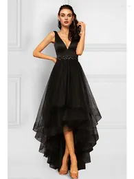 Party Dresses Asymmetrical Seductive Cocktail V Neck Organza With Rhinestone Ruffles Beading Evening Dress Made To Order For Ladies