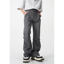 Men's Pants 2023 Fall Winter Korean Style Straight Casual Pleated Trendy Men Trousers