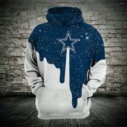 Men's Hoodies American Hooded Pullover Fans Hoodie Cowboys Printed 3D