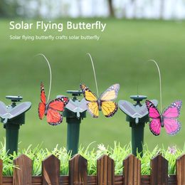 Garden Decorations 3pcs Solar Powered Dancing Flying Butterflies Lawn Fluttering Butterfly Hummingbird For Outdoor Garden Landscape Decoration 230810