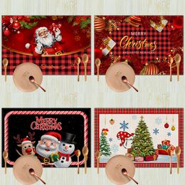 Snowman Christmas Placemats for Dining Table New Year Seasonal Winter Xmas Holiday Rustic Vintage Washable Table Mats