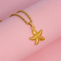 Pendant Necklaces Classic Stainless Steel Starfish Necklace 18 K PVD Gold Plated Rust Proof Women Collar Gift