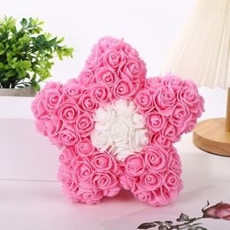Decorative Flowers Romantic Valentine's Day Creative Eternal Flower Star Rose Bear Christmas Gift Hug Wedding Decoration