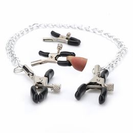 Bondage Bdsm Sex Products of Metal Nipple Clamp with Chain for Women Fetish to Breast Labia Clip Stimulation Massager 230811