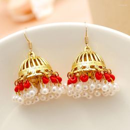 Stud Earrings Bohemian Fan Shaped Tassel For Women Lady Female Fringe Handmade Dangle Earring Vintage Drop Jewellery