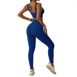 Active Sets Women's Tracksuit Yoga Set 2PCS Gym Sexy Bra Seamless Sports Shorts Workout Running Clothing Wear Athletic Sport Suit