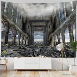 Tapestries Customizable Fantasy Landscape Tapestry Garden Sea Wall Hanging Cloth Room Wall Decoration Bedroom Background Cloth R230811