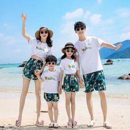 Family Matching Outfits Family Matching Outfits Summer Beach Mum Daughter Dad Son T-shirt Pants Holiday Couple Matching Outfit for Travel