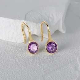 Stud Earrings BOAKO Real 925 Sterling Silver Anniversary For Women 2023 Trendy Fashionable Purple Ear Hook Earring Pendientes