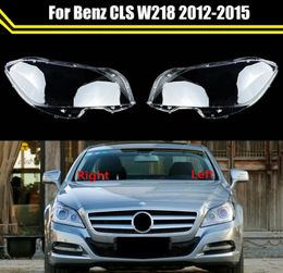 For Mercedes-Benz CLS W218 CLS260 CLS300 CLS350 CLS400 2012~2015 Car Headlight Cover Transparent Lampshade Glass Lens Shell