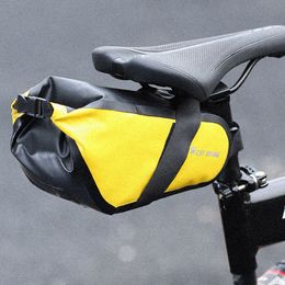 Panniers Bags Bicycle Saddle Bag Tools Storage Rear Seat Tail Waterproof StrapOn Roll Clre Pouch Bike Accessories 230811