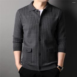 Men's Sweaters Men Winter Sweater Thick Warm Cardigan Clothing Arrival Fashion Streetwear Striped Knitted Coats
