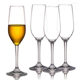 Cups Saucers 180ml Slim Champagne Glass Acrylic And Tritan Plastic Cup Transparent Unbreakable Reuse Wine Glasses