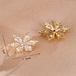 Stud Earrings Women's Fashion Snowflake Gilding Zircon Simple Sweet Flower Little Fresh Celebrity Student Jewelry