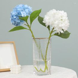 Decorative Flowers 1Pc Large Hydrangea Silk Artificial Flower Real Touch Latex Fake Plant For Home Wedding Party Decor Bridal Bouquet Po