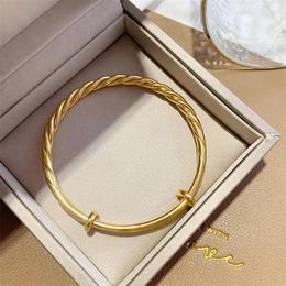 Bangle Vietnam Hard Gold Twist Push-pull Bracelet Women's Advanced Sense Imitation Do Not Fade Three Jewellery