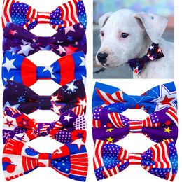 Dog Apparel 1PC Independence Day Bow Ties Slidable Dogs Collar Grooming For Puppy Cat Pet Products Accessories Supplies