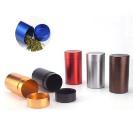 Aluminium Alloy Teas Storage Jars Sealed Metal Cans Home Travel Portable Coffee Tea Can Mini Container 45*68MM G0811