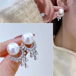 Stud Earrings MeiBaPJ DIY Empty Holder 11-12mm Natural Semiround Pearl Fashion 925 Silver Fine Wedding Jewelry For Women
