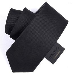 Bow Ties High Quality 2023 Designers Brands Fashion Business 7cm Slim For Men Silk Black Necktie Work Formal With Gift Box