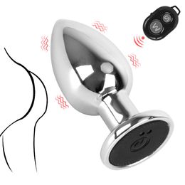 Anal Toys Metal Plug Wireless Vibrators for Women Clitoral Nipple Stimulator Men Butt Dilator Dildo Female Masturbator Sex Adult 230811