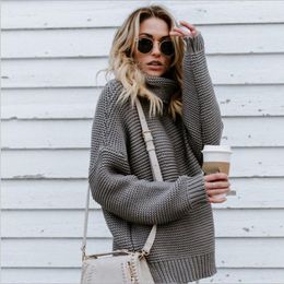 Women's Sweaters 2023 Autumn Winter Long Sleeve Turtleneck Knitwears Casual Oversized For Women Pullover Knit Jumper Female