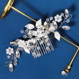 Bride Hair Comb Tiara Wedding Hair Jewelry Silver Color Flower Hair Accessories Wedding Headpiece Princess Crowns Gift Jewellery