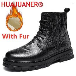 Boots Trend High Quality Men Black Outdoor Fashion Punk Shoes Mens Genuine Leather Street Style Ankle Motorcycle