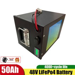 48V 50Ah LiFepo4 Lithium Battery With 16S BMS for Ebike Scooter Motorcycle Rickshaw+5A Charger