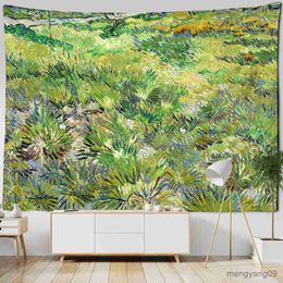 Tapestries Bohemian Minimalist Home Art Aesthetic Room Decoration Pastoral Scenery Van Gogh Oil Painting Tapestry Wall Hanging R230811