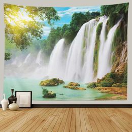 Tapestries SepYue Scenic Waterfall Tapestry Aesthetic Boho Decor Hippie Wall Tapisserie Room Decoration Tapestry Wall Hanging Blanket