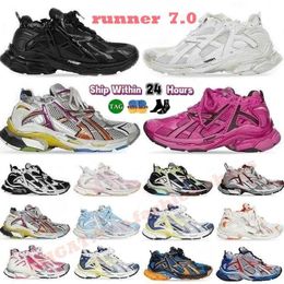 Designer di alta qualità da donna uomo casual scarpe paris runner 7.0 trasmetti istruttori retrò retrò blu blu rosa blu sneaker jogging escursionismo 7.0 sneaker