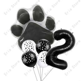 Decoration Animal Let's Dog Cat Paw Aluminum Balloon 32 inch Pink Black Year Birthday Decor Balloon Baby Shower