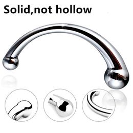 Anal Toys Stainless G Point Anal Hook Thick Solid Not Hollow Long Butt Plug Balls Beads Vagina Sex Toys For Adults Female Women Buttplug 230810