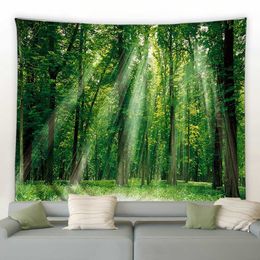 Tapestries Customizable Natural Forest Waterfall Landscape Tapestry Scene Mandala Home Art Hippie Bedroom Room